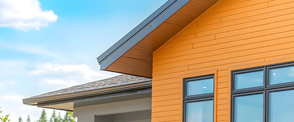 Aluminum siding installation process showcasing mounting system on modern house facade